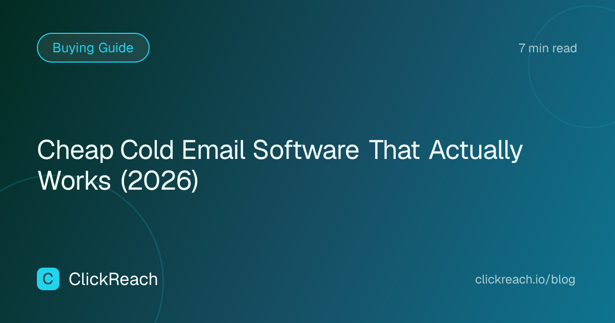 Cheap Cold Email Software That Actually Works (2026)